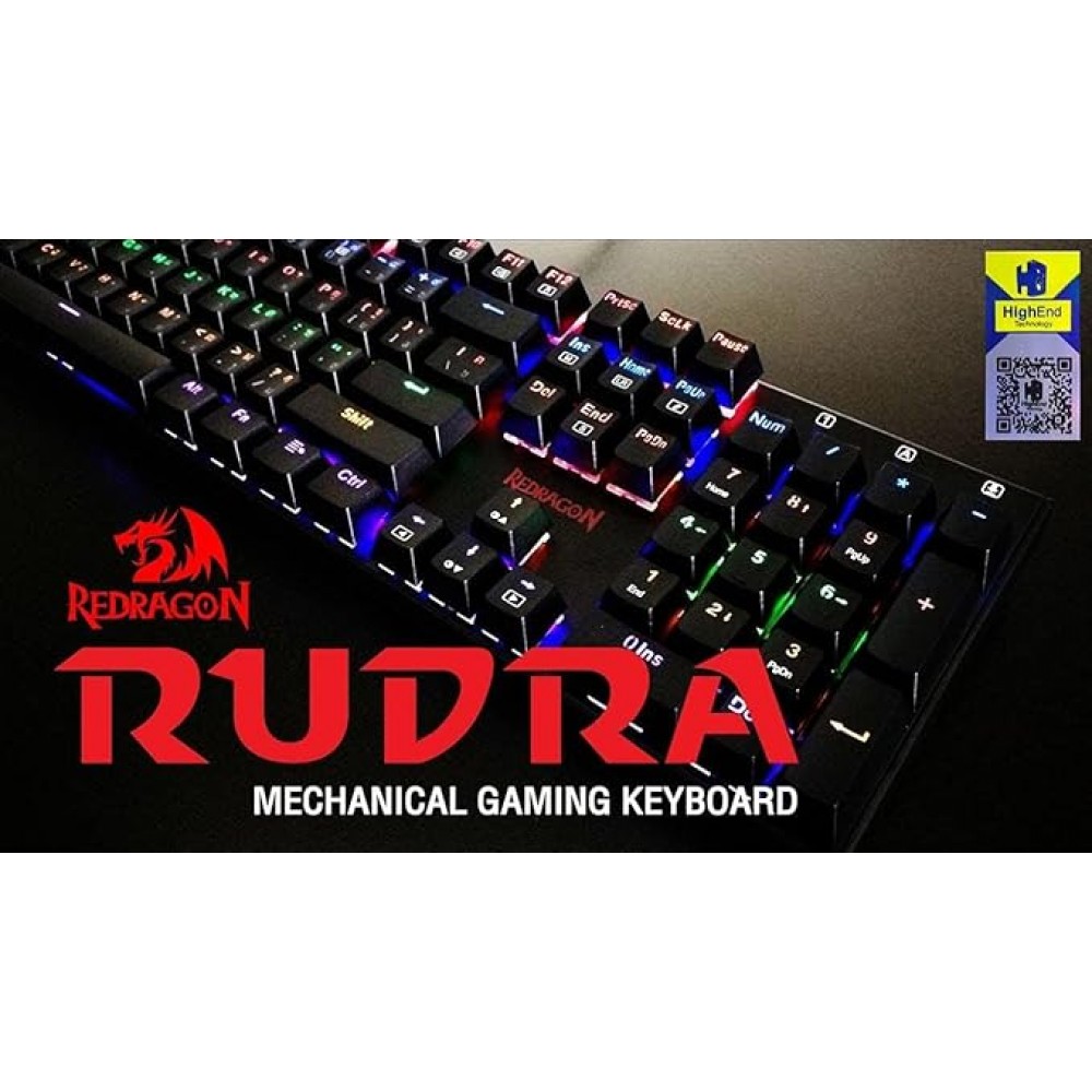 Redragon Rudra K565 Brown Switch Rainbow Arabic