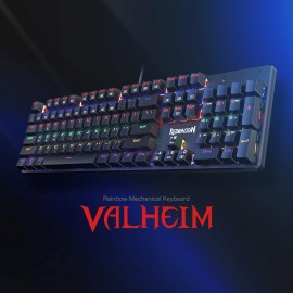 REDRAGON K608E Elite Valheim Mechanical Gaming Keyboard Rainbow Backlight, Black Switch Wired , ARBIC