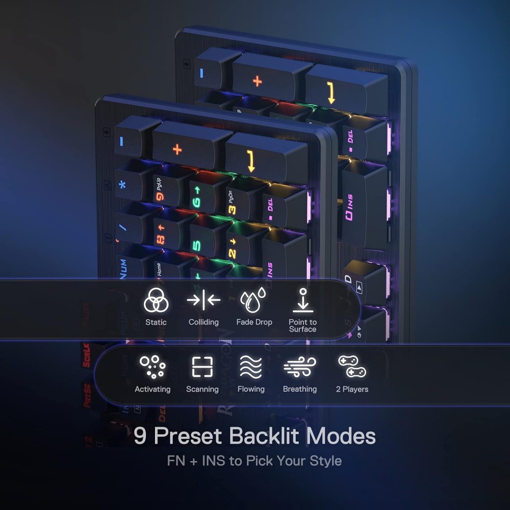 REDRAGON K608E Elite Valheim Mechanical Gaming Keyboard Rainbow Backlight, Black Switch Wired , ARBIC