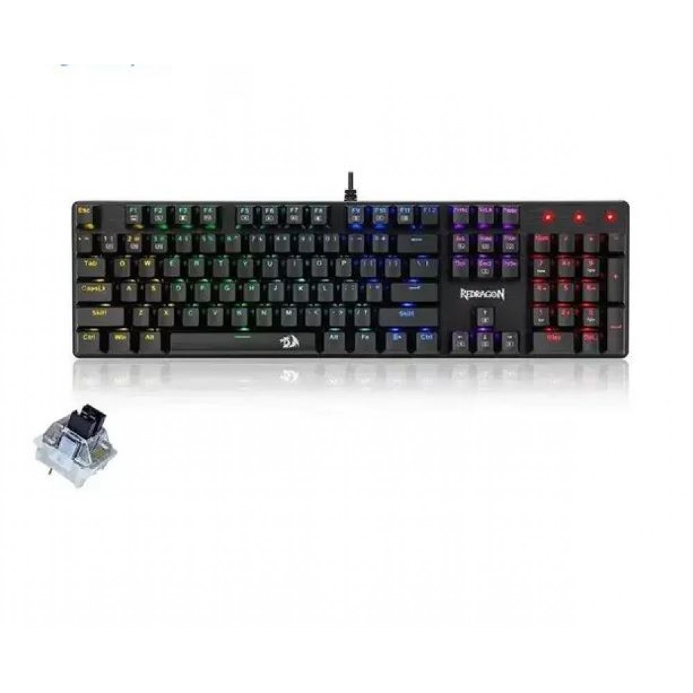 REDRAGON K608E Elite Valheim Mechanical Gaming Keyboard Rainbow Backlight, Black Switch Wired , ARBIC