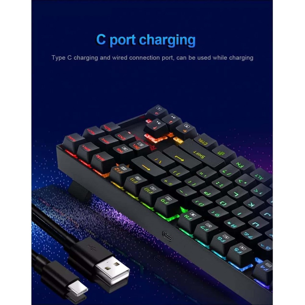 Redragon K552P Kumara Pro RGB Wireless Gaming Keyboard – Blue Switches