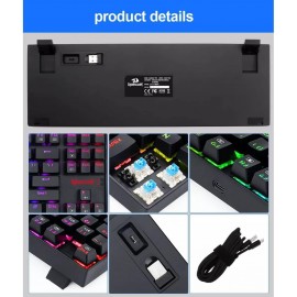 Redragon K552P Kumara Pro RGB Wireless Gaming Keyboard – Blue Switches
