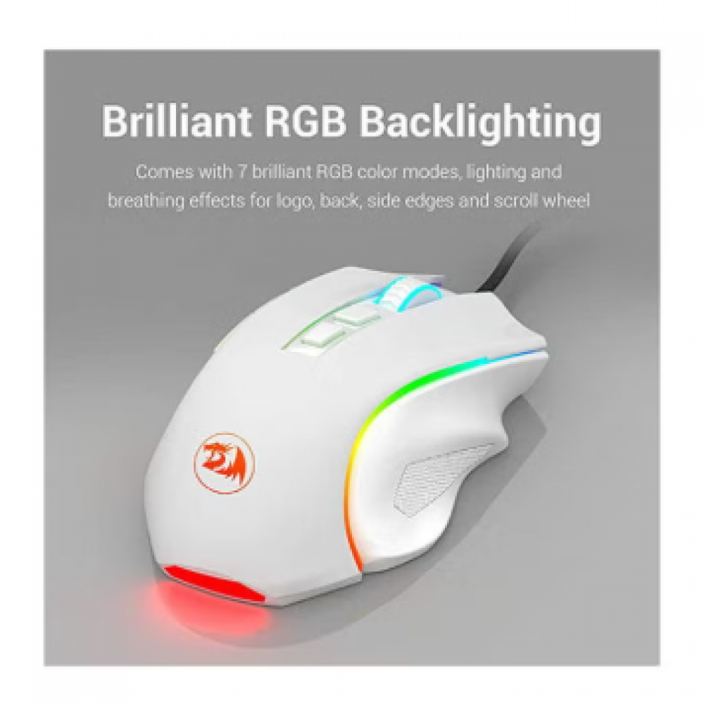 Redragon M607 Griffin 7200 DPI RGB Gaming Mouse White