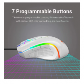 Redragon M607 Griffin 7200 DPI RGB Gaming Mouse White