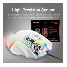 Redragon M607 Griffin 7200 DPI RGB Gaming Mouse White
