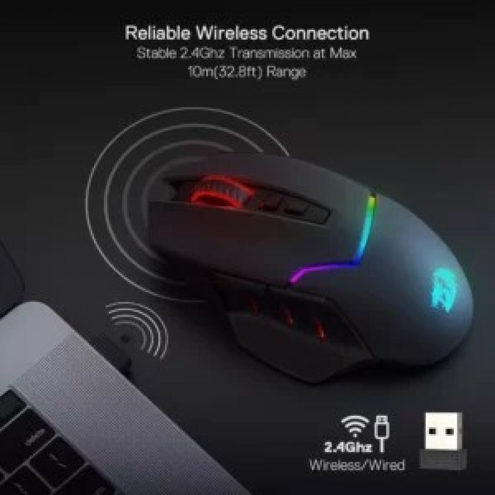 Redragon M690 MIRAGE PRO Wired/Wireless Gaming Mouse, 8000 DPI