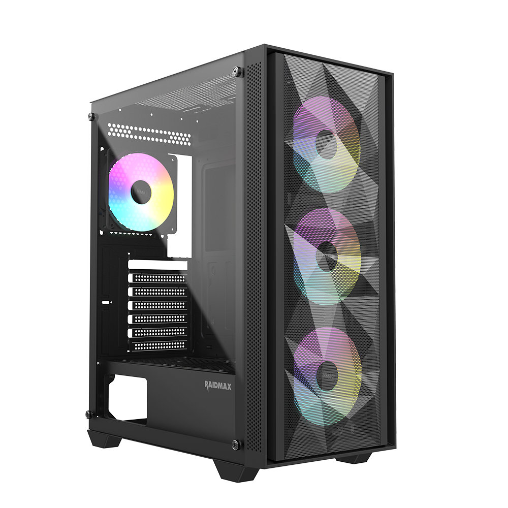 RAID MAX VECTOR SERIES - V217 CASE (BLACK) + PSU 650 WATT 80+ 4 x 120mm ARGB Fans