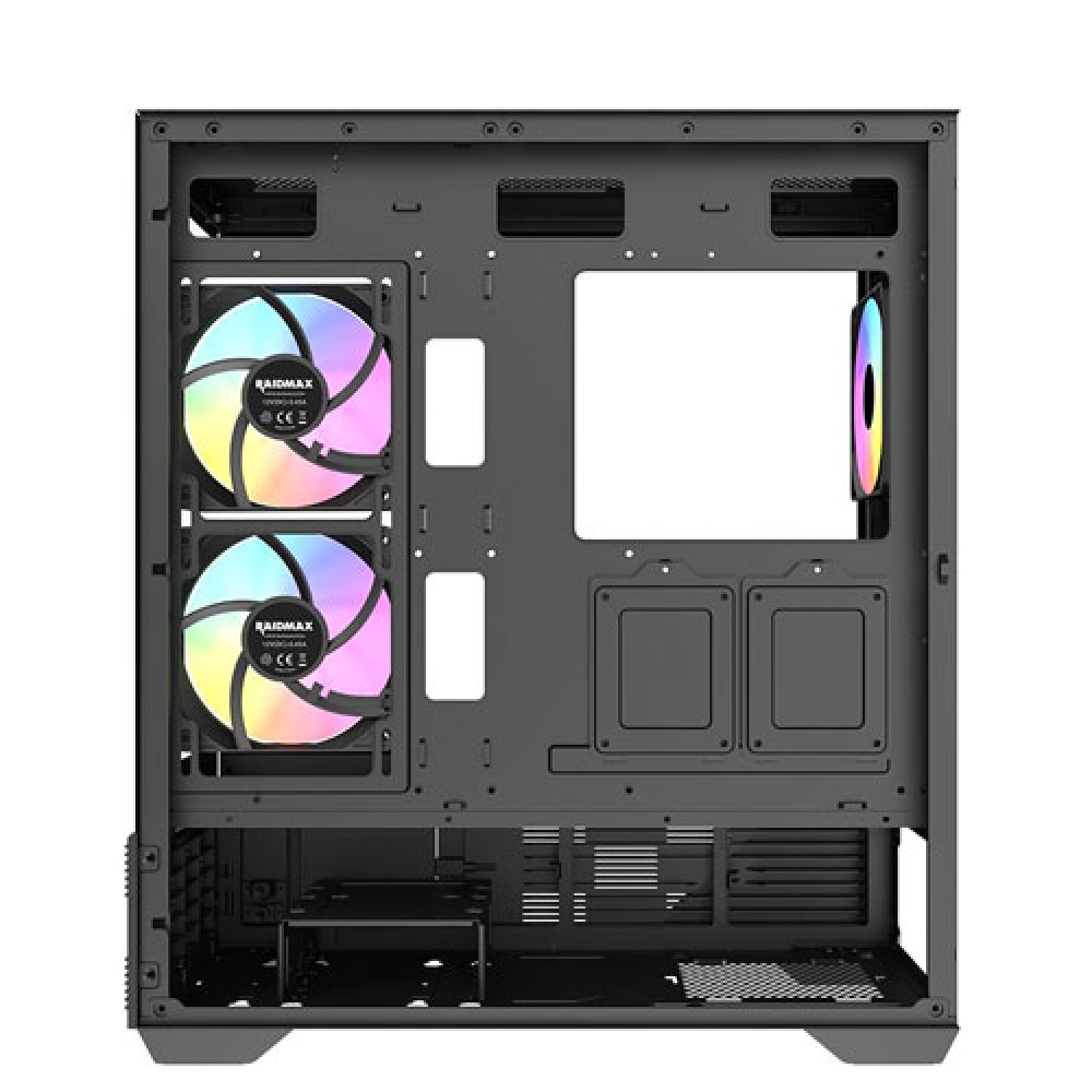 RAIDMAX i803 Premium ATX Gaming PC Case, Panoramic Tempered Glass, Built-in LCD Display Panel, Pre-Installed ARGB Fans, Spacious Mid Tower, Supports 400mm GPU / 360mm Radiator