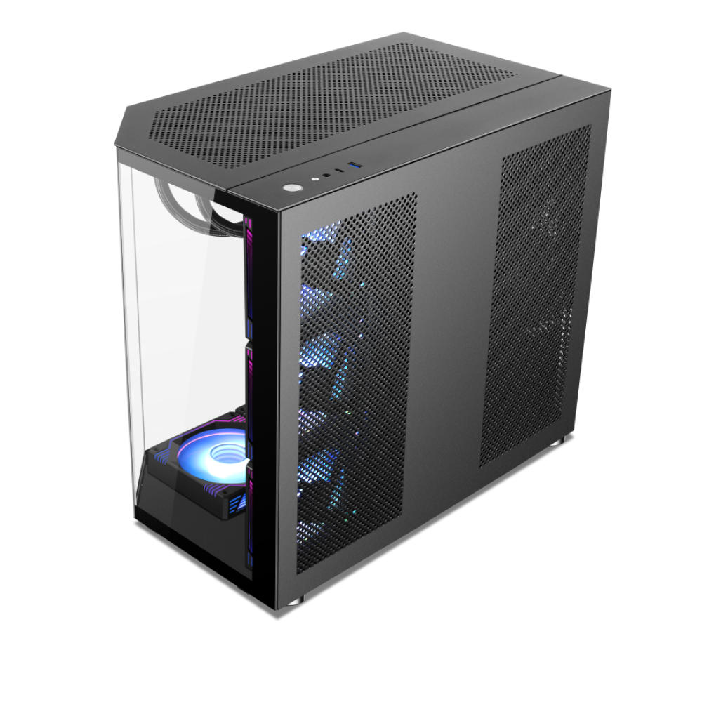  Xander Crystal 7 Argb Fans Mid Tower Case With 850W 80+ Power Supply