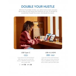 ARZOPA Portable Monitor, 15.6" 1920×1080 FHD IPS Portable Monitor for Laptop Support HDMI/Type-C/USB-C, Eye Protection Gaming Screen for Laptop/PC/Mac/PS3/4/5/Xbox 