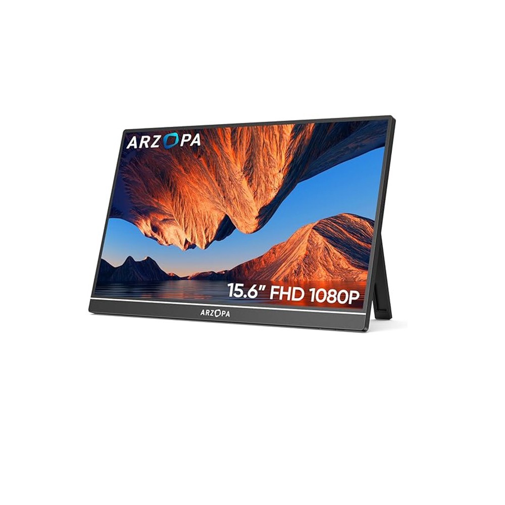ARZOPA Portable Monitor, 15.6" 1920×1080 FHD IPS Portable Monitor for Laptop Support HDMI/Type-C/USB-C, Eye Protection Gaming Screen for Laptop/PC/Mac/PS3/4/5/Xbox 