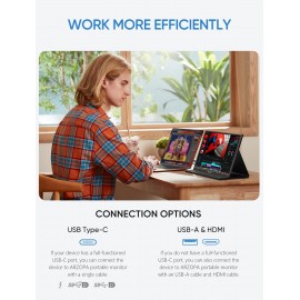 Arzopa S1 Table 15.6 Inch 1080P Full HD Portable Gaming Monitor – Slim, Versatile Display for Work and Play