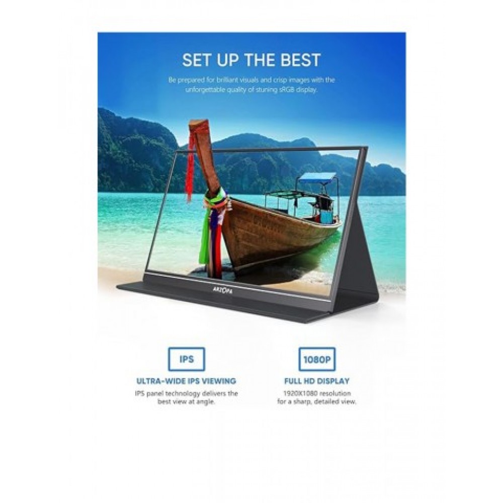 Arzopa S1 Table 15.6 Inch 1080P Full HD Portable Gaming Monitor – Slim, Versatile Display for Work and Play